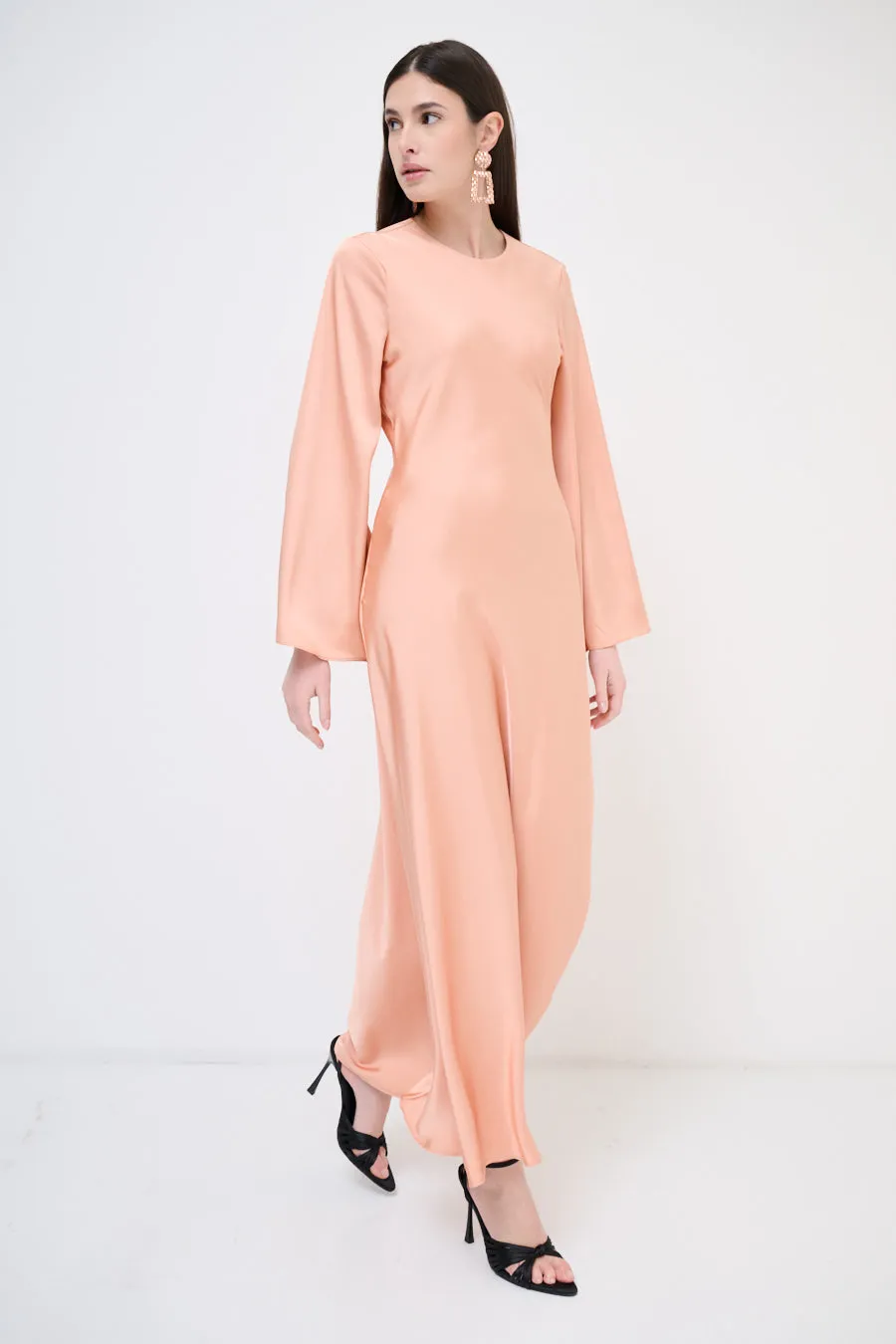 Long-sleeve flowy maxi dress wholesale