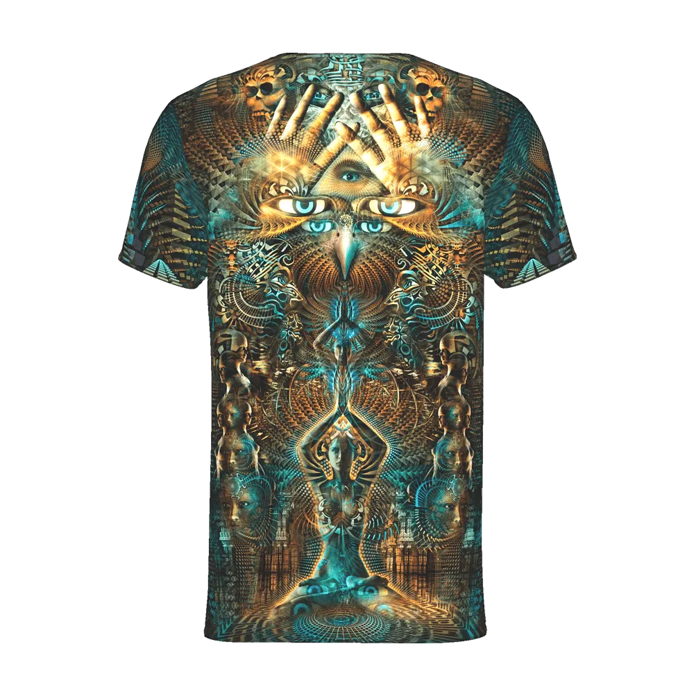 Mens Rave Shirt | Psy Clothing | Sacred Geomery Shirt | Fractal Shirt | Petra (TS)