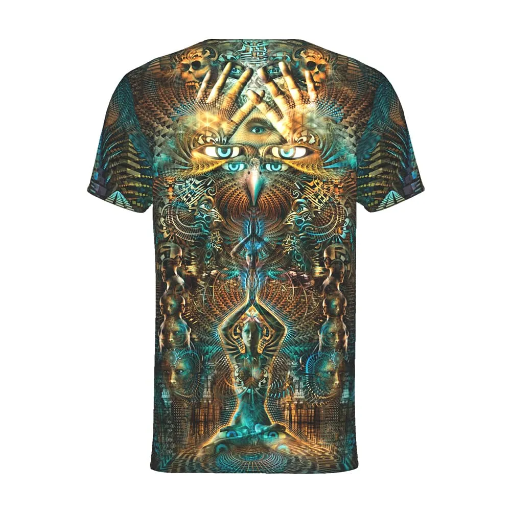 Mens Rave Shirt | Psy Clothing | Sacred Geomery Shirt | Fractal Shirt | Petra (TS)