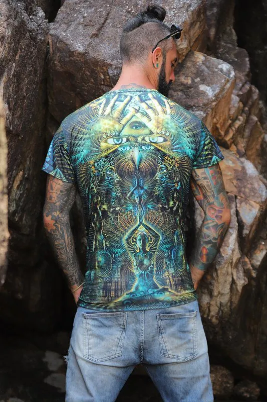 Mens Rave Shirt | Psy Clothing | Sacred Geomery Shirt | Fractal Shirt | Petra (TS)