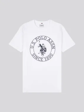 Mens USPA Circle Print T-Shirt in Bright White