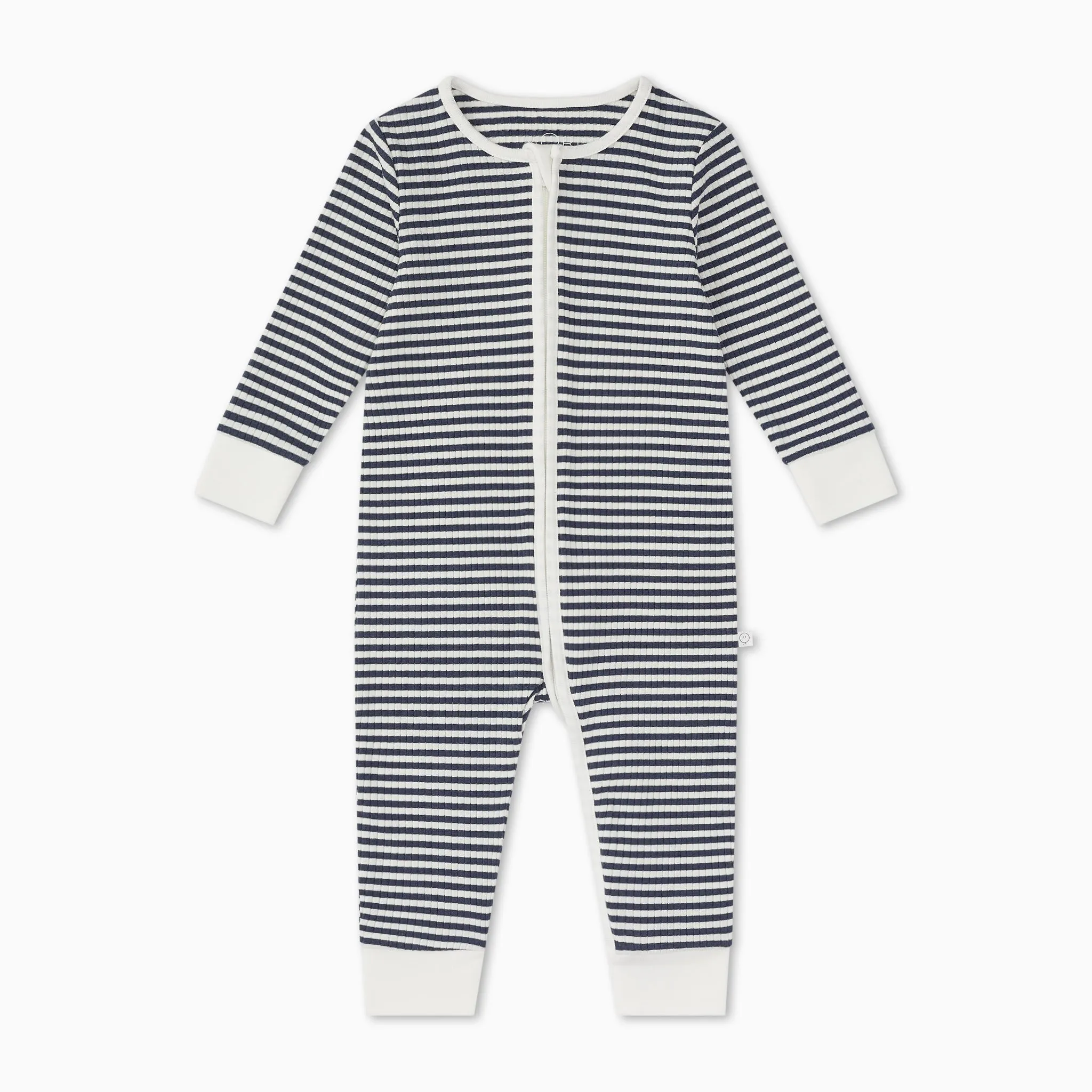 Navy Stripe Ribbed Clever Zip Snug Fit Pajamas