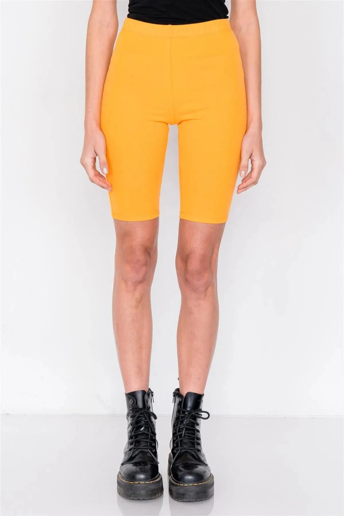 Orange Stretchy Athletic Biker Shorts /3-2-1