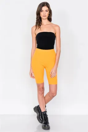 Orange Stretchy Athletic Biker Shorts /3-2-1