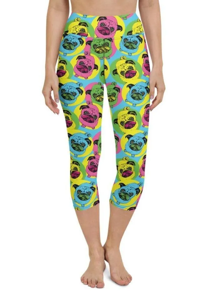 Pop Art Pug Yoga Capris