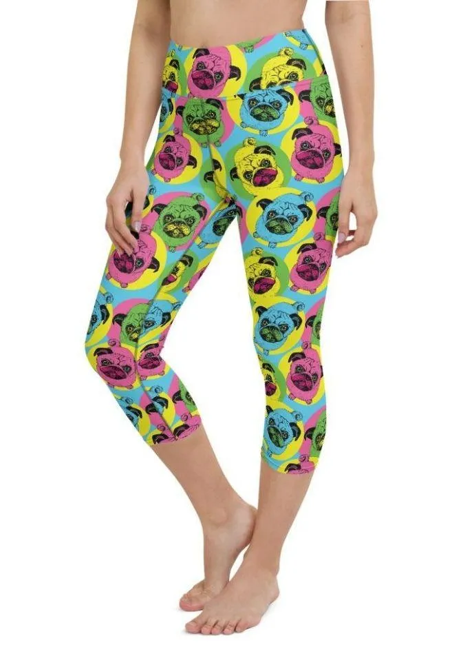 Pop Art Pug Yoga Capris