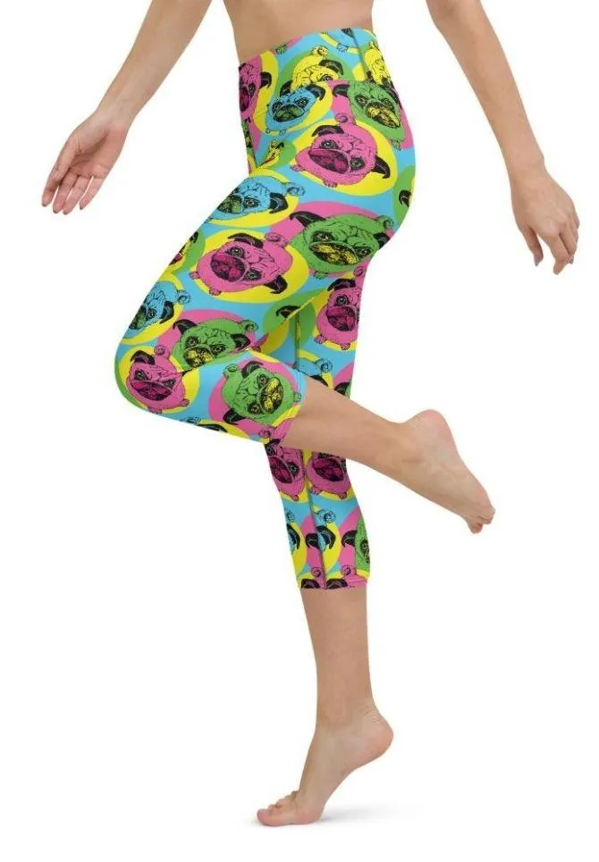 Pop Art Pug Yoga Capris