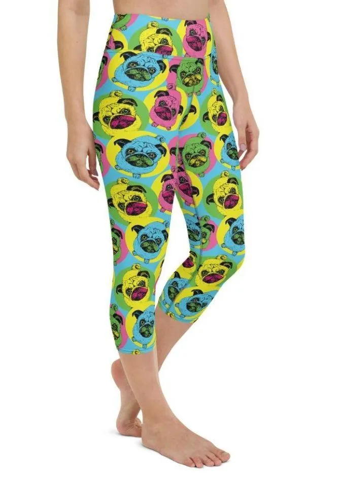 Pop Art Pug Yoga Capris