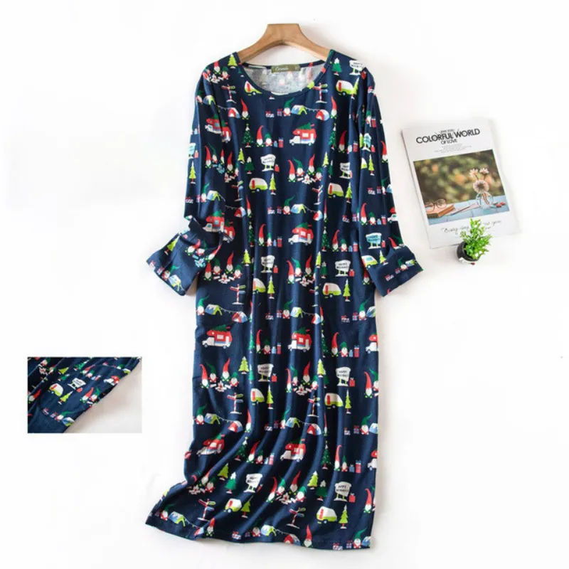 Pretty Print 100% Cotton Nightdress For Women