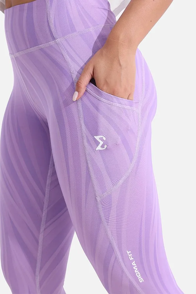 Purple Rose Dynamic Waves Leggings