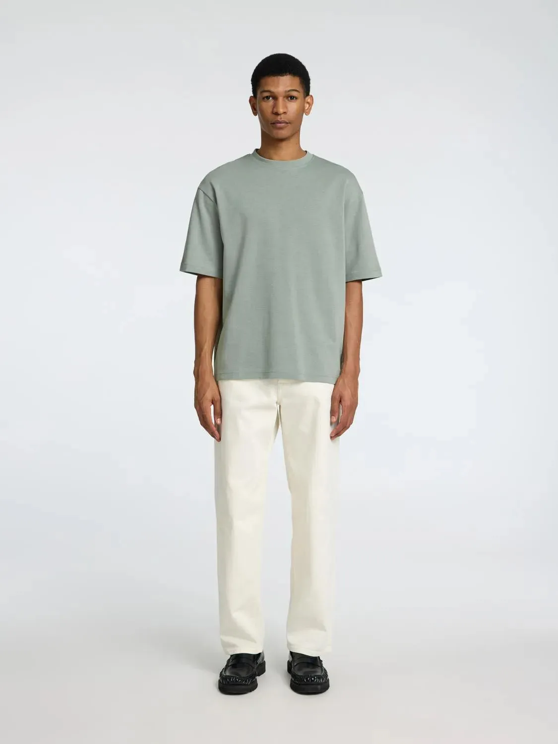 Selectedhomme slhlooseoscar tee iceberg green