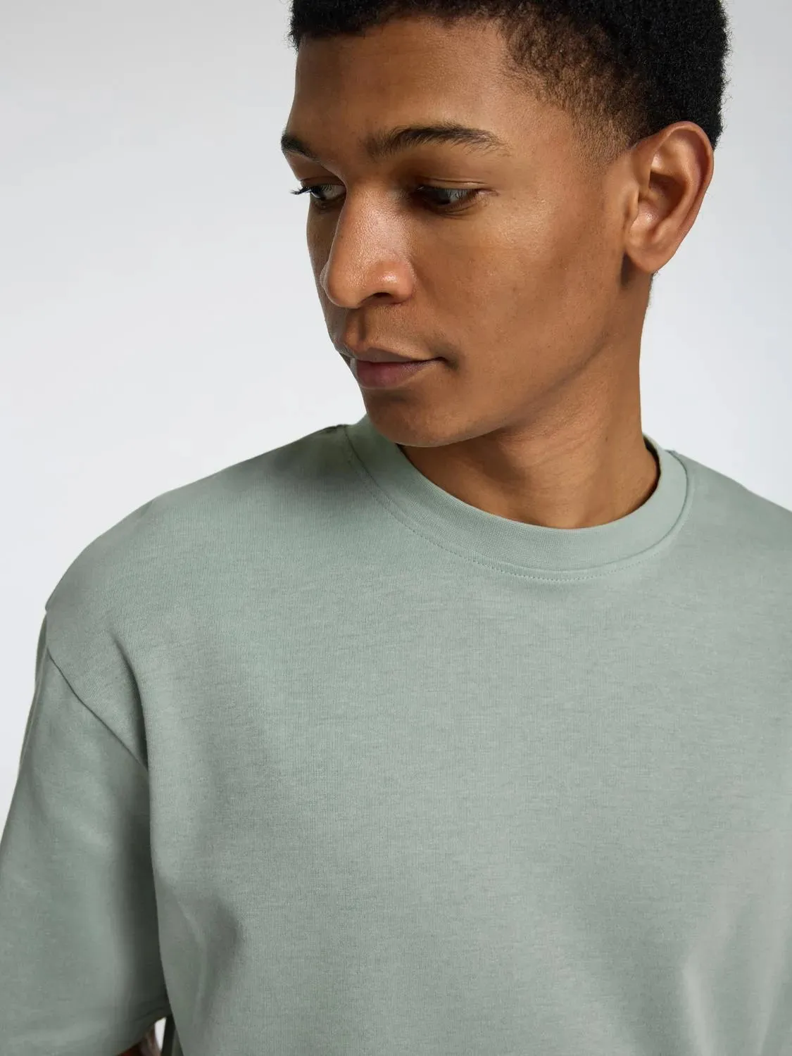 Selectedhomme slhlooseoscar tee iceberg green