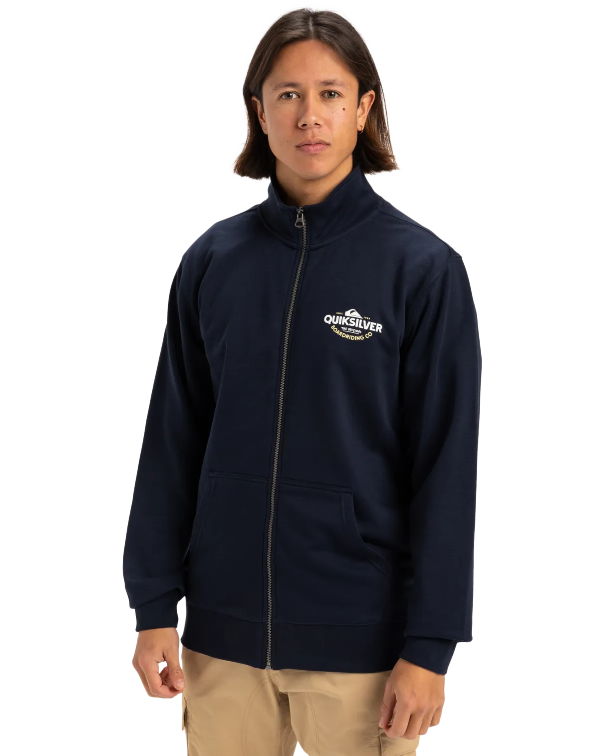 Simple Surf Full Zip Sweatshirt in Dark Navy