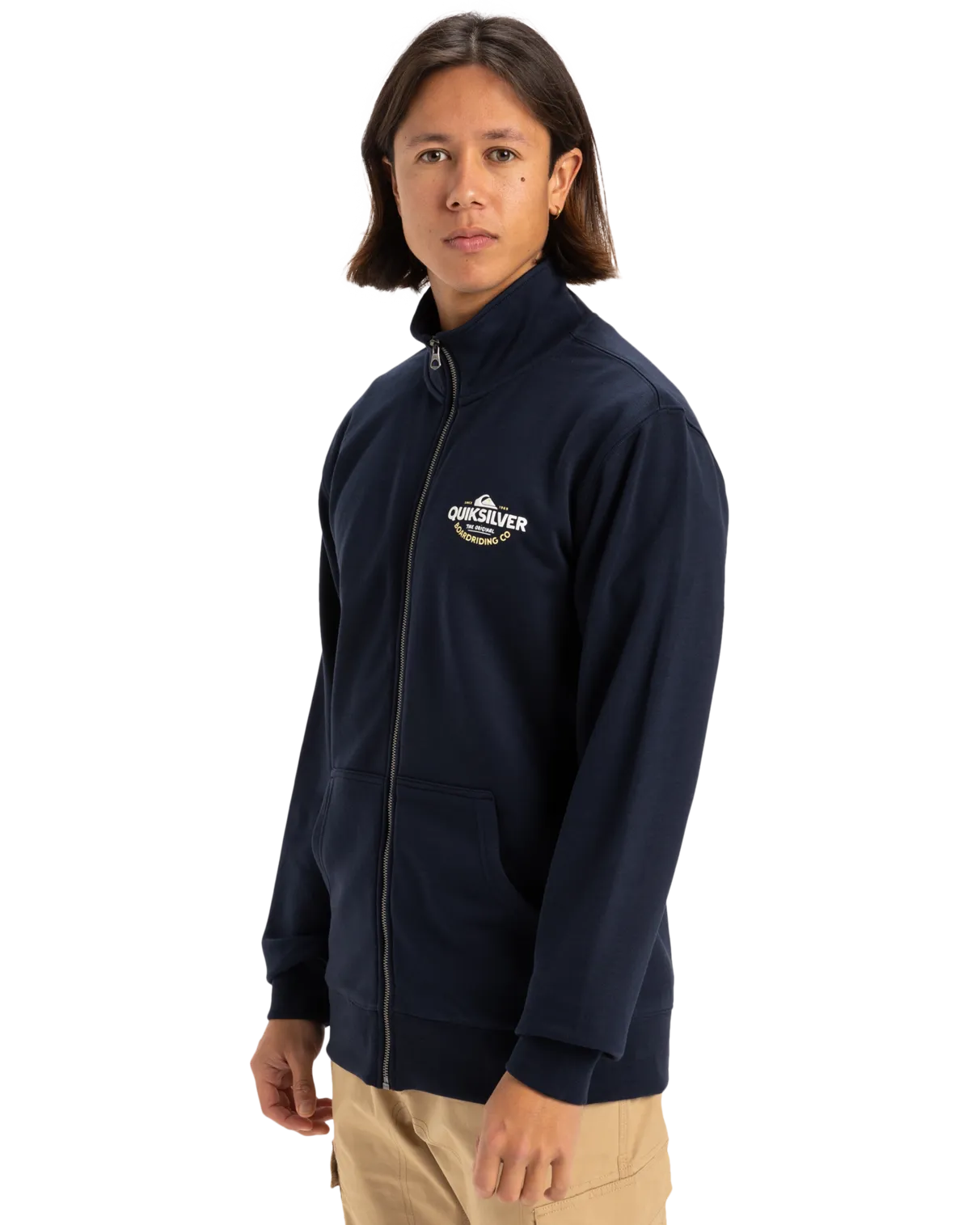 Simple Surf Full Zip Sweatshirt in Dark Navy