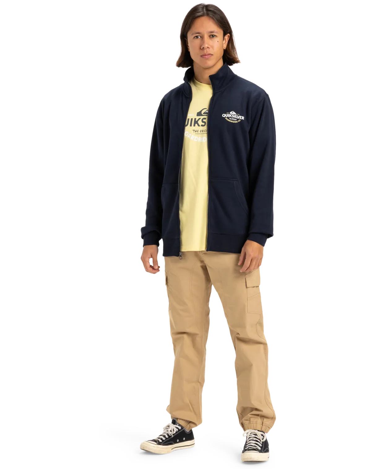 Simple Surf Full Zip Sweatshirt in Dark Navy