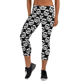 Skull Heads Capri Leggings