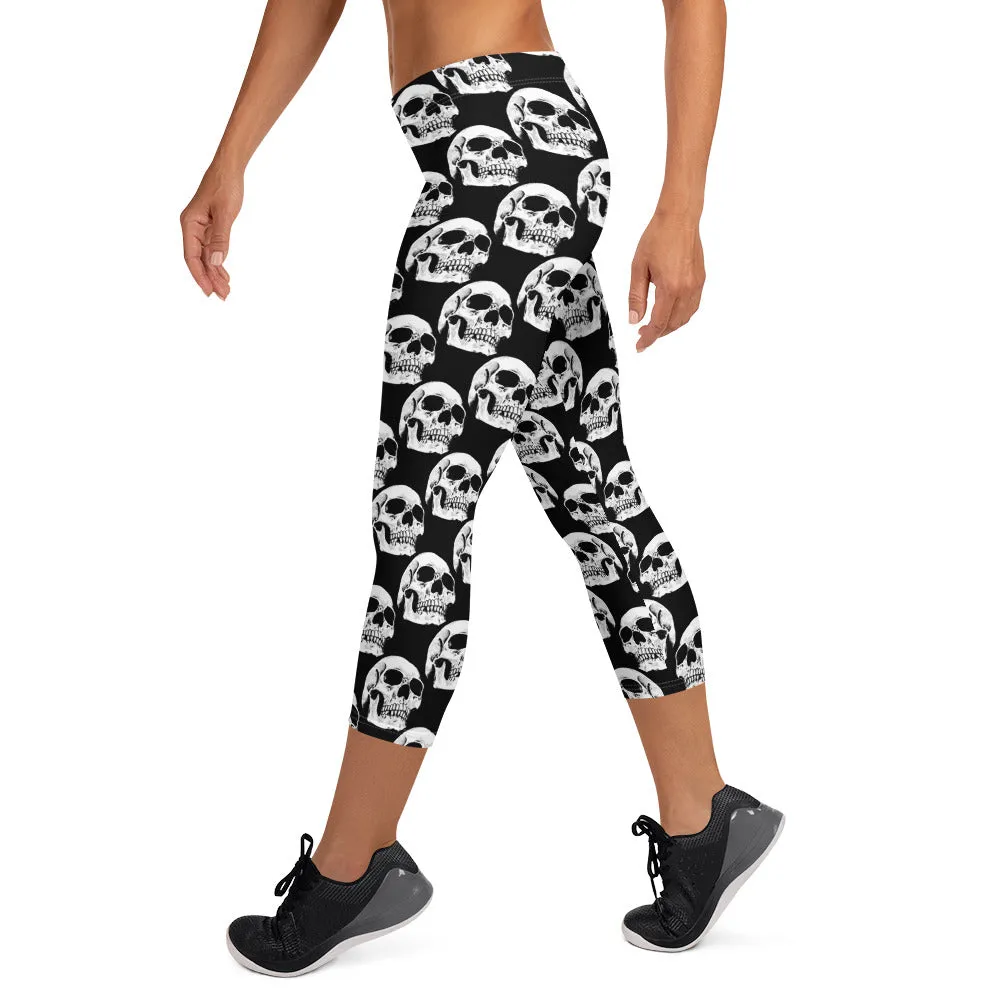 Skull Heads Capri Leggings