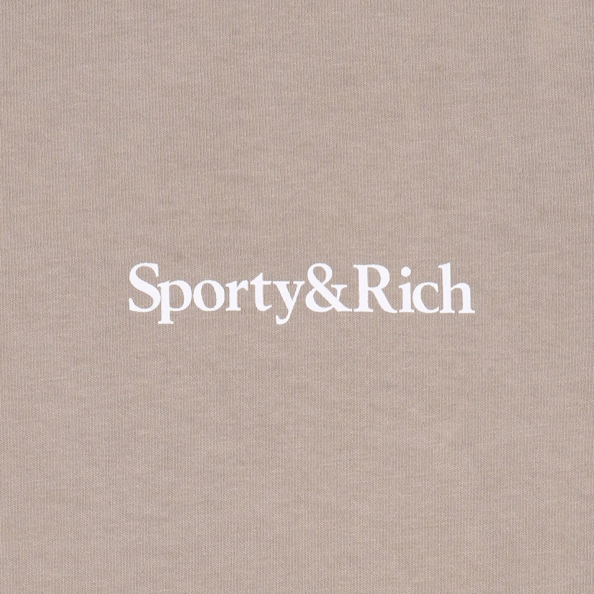 SPORTY & RICH | SERIF LOGO EMBROIDERED GYM SHORT { ELEPHANT/WHITE