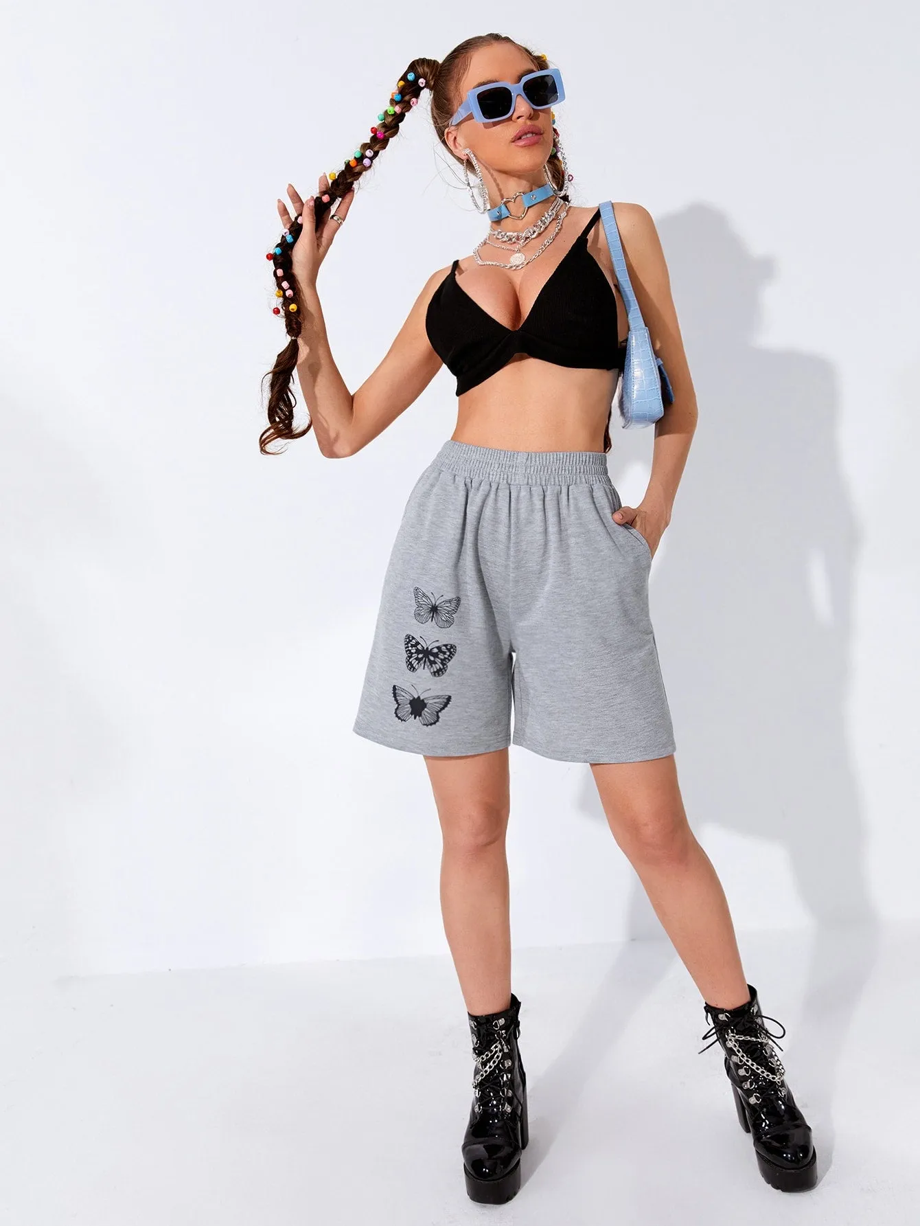 Sporty Animal High Waist Women Shorts