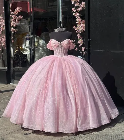 Sweetheart Sleeveless Quinceanera Dresses Off The Shoulder Ball Gown