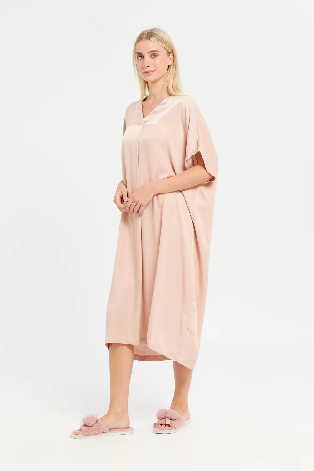 Women Pink Kaftan Nightgown