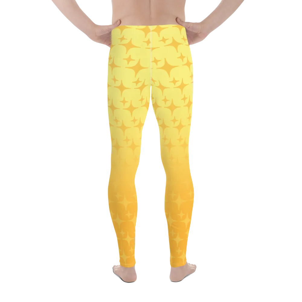 Yellow Ghost Sparkle Leggings (Men's XS-3XL)